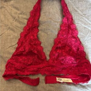 Free People Pink Halter Bra with Plunging V-Neck